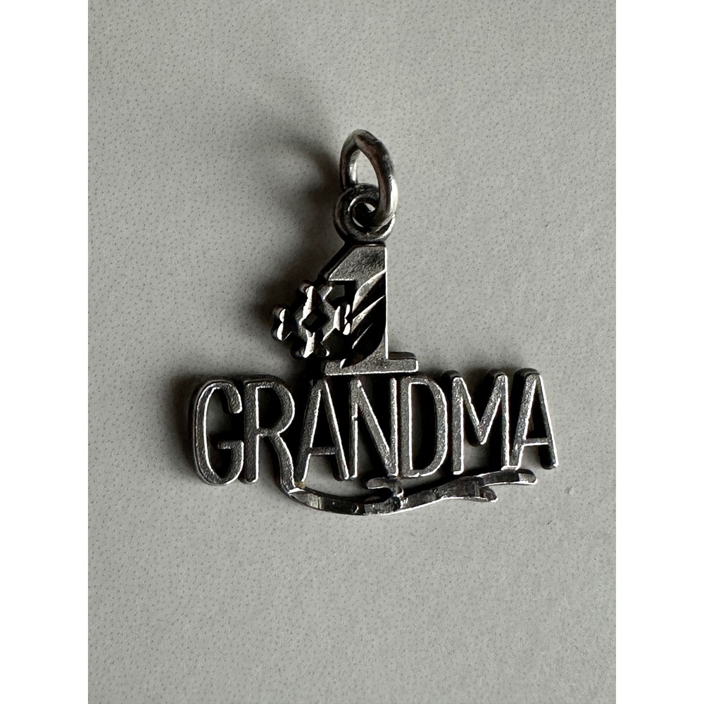 Vintage Sterling Silver #1‎ Grandma Charm Pendant 925 Family Jewelry